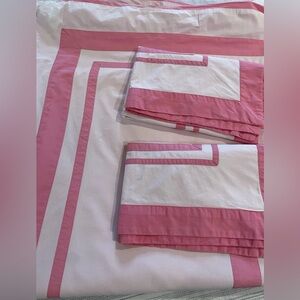 Pottery Barn Teen Suite Organic Full/Queen Duvet Cover & 2 Standard Shams PINK